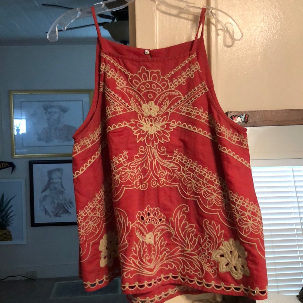 Vanessa Virginia embroidered tank Anthropologie
